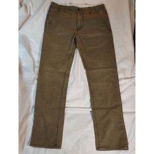 Levis Mens 32 x 32 White Tab Olive Denim Jeans Pants Rear Button Flap Pockets